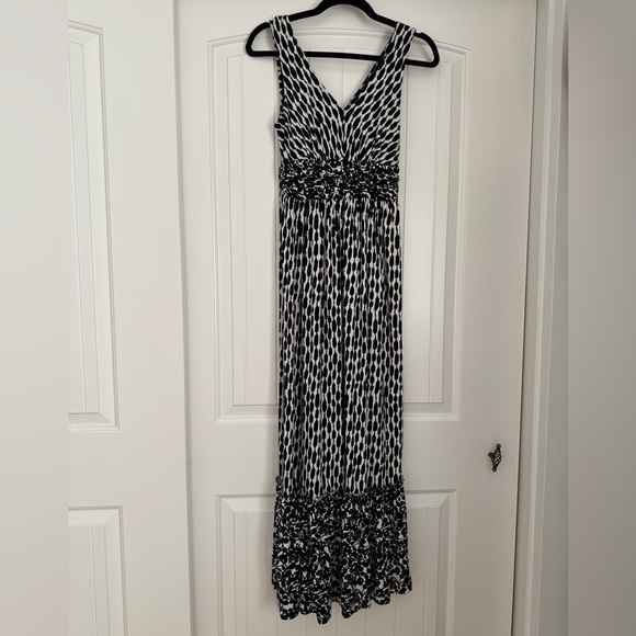 Anthropologie Tracy Reese Elegant Black and White Patterned Maxi Dress Size XSP - Picture 6 of 13